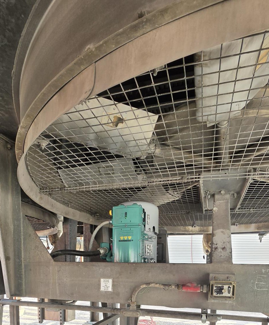 Industrial cooling tower fan for process cooling and heat transfer applications.